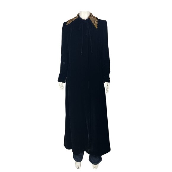 Vintage Meyer and Hinkle Velvet and Sequin Opera Coat Small Hand Sewn Handmade - Picture 1 of 12